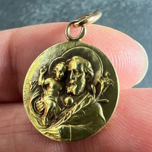 Load image into Gallery viewer, Antique French Rasumny Saint Joseph Jesus Christ 18K Yellow Gold Medal Pendant
