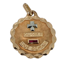 Load image into Gallery viewer, Augis French More Than Yesterday Ruby 18K Rose White Gold Love Charm Pendant