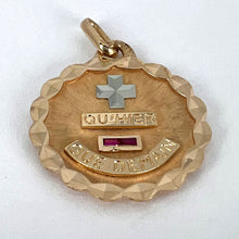 Load image into Gallery viewer, Augis French More Than Yesterday Ruby 18K Rose White Gold Love Charm Pendant