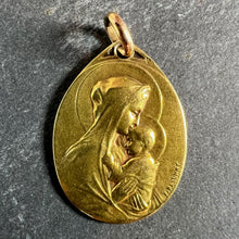Load image into Gallery viewer, Antique French Rasumny Madonna and Child 18K Yellow Gold Religious Medal Pendant