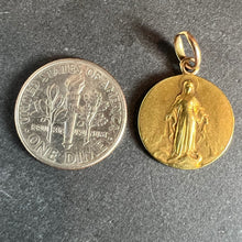 Load image into Gallery viewer, French Rasumny Virgin Mary Miraculous Medal 18K Yellow Gold Charm Medal Pendant