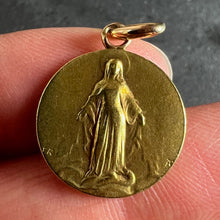 Load image into Gallery viewer, French Rasumny Virgin Mary Miraculous Medal 18K Yellow Gold Charm Medal Pendant