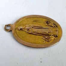 Load image into Gallery viewer, French Virgin Mary 18K Yellow Rose Gold Medal Charm Pendant