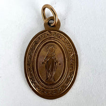 Load image into Gallery viewer, French Virgin Mary First Communion 18K Rose Gold Medal Charm Pendant