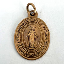 Load image into Gallery viewer, French Virgin Mary First Communion 18K Rose Gold Medal Charm Pendant