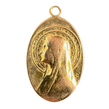 Load image into Gallery viewer, French Virgin Mary Regina Virginium 18K Yellow Gold Medal Pendant