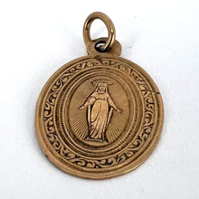 Load image into Gallery viewer, French Virgin Mary First Communion 18K Rose Gold Medal Charm Pendant