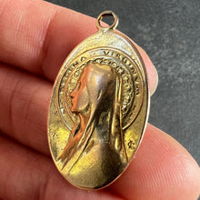 Load image into Gallery viewer, French Virgin Mary Regina Virginium 18K Yellow Gold Medal Pendant