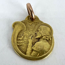 Load image into Gallery viewer, French Rasumny Deer Hunting Horn 18K Yellow Gold Charm Pendant