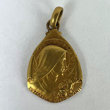 Load image into Gallery viewer, Vintage St Therese Saint Medal Gold Plated Charm Pendant