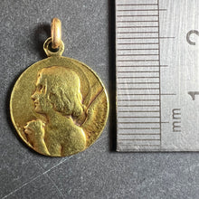 Load image into Gallery viewer, Antique French Holy Angel 18K Yellow Gold Religious Pendant Medal