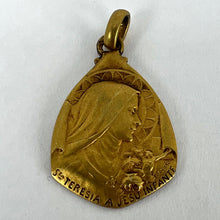 Load image into Gallery viewer, Vintage St Therese Saint Medal Gold Plated Charm Pendant