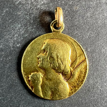 Load image into Gallery viewer, Antique French Holy Angel 18K Yellow Gold Religious Pendant Medal