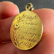 Load image into Gallery viewer, Antique French Holy Angel 18K Yellow Gold Religious Pendant Medal