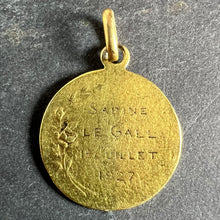 Load image into Gallery viewer, Antique French Madonna and Child 18K Yellow Gold Religious Medal Pendant