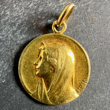 Load image into Gallery viewer, French Becker Virgin Mary 18K Yellow Gold Charm Pendant Religious Medal