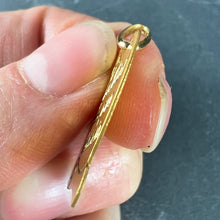 Load image into Gallery viewer, French Augis Plus Qu’Hier Scroll 18K Yellow Gold Enamel Love Charm Pendant