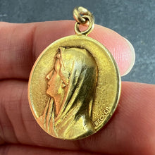 Load image into Gallery viewer, French Becker Virgin Mary 18K Yellow Gold Charm Pendant Religious Medal