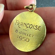 Load image into Gallery viewer, French Becker Virgin Mary 18K Yellow Gold Charm Pendant Religious Medal