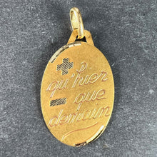 Load image into Gallery viewer, French Augis Plus Qu’Hier Oval 18K Yellow Gold Love Charm Pendant
