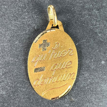 Load image into Gallery viewer, French Augis Plus Qu’Hier Oval 18K Yellow Gold Love Charm Pendant
