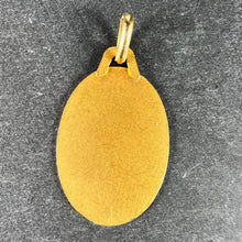 Load image into Gallery viewer, French Augis Plus Qu’Hier Oval 18K Yellow Gold Love Charm Pendant