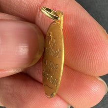 Load image into Gallery viewer, French Augis Plus Qu’Hier Oval 18K Yellow Gold Love Charm Pendant