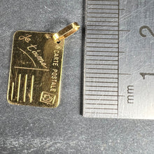Load image into Gallery viewer, French Je T'aime Postcard 18K Yellow Gold Love Charm Pendant