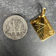 Load image into Gallery viewer, French Je T'aime Postcard 18K Yellow Gold Love Charm Pendant