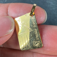 Load image into Gallery viewer, French Je T'aime Postcard 18K Yellow Gold Love Charm Pendant