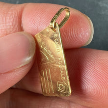 Load image into Gallery viewer, French Je T'aime Postcard 18K Yellow Gold Love Charm Pendant