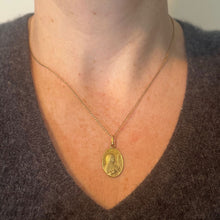 Load image into Gallery viewer, French Brandt 18K Yellow Gold St Therese Religious Saint Medal Pendant