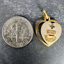 Load image into Gallery viewer, Augis French Plus Qu’Hier Heart Ruby 18K Yellow White Gold Love Charm Pendant