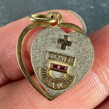 Load image into Gallery viewer, Augis French Plus Qu’Hier Heart Ruby 18K Yellow White Gold Love Charm Pendant