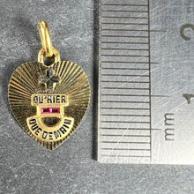 Load image into Gallery viewer, French Augis Plus Qu’Hier Heart 18K Yellow White Gold Enamel Ruby Love Pendant
