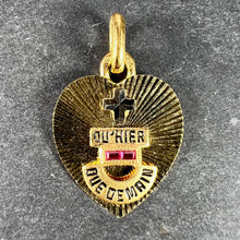 Load image into Gallery viewer, French Augis Plus Qu’Hier Heart 18K Yellow White Gold Enamel Ruby Love Pendant