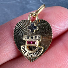 Load image into Gallery viewer, French Augis Plus Qu’Hier Heart 18K Yellow White Gold Enamel Ruby Love Pendant