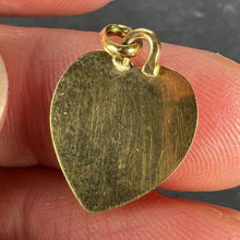 Load image into Gallery viewer, French Augis Plus Qu’Hier Heart 18K Yellow White Gold Enamel Ruby Love Pendant