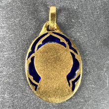 Load image into Gallery viewer, French Dropsy Virgin Mary Plique A Jour Enamel 18K Yellow Gold Pendant Medal