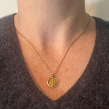 Load image into Gallery viewer, French Virgin Mary Miraculous Medal 18K Yellow Gold Charm Medal Pendant