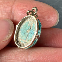 Load image into Gallery viewer, Egyptian Faience Ceramic Scarab 18K Yellow Gold Charm Pendant
