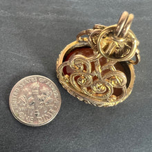 Load image into Gallery viewer, Large Antique Victorian Carnelian 9K Yellow Gold Charm Pendant Fob Seal
