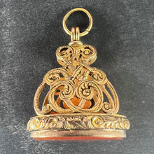 Load image into Gallery viewer, Large Antique Victorian Carnelian 9K Yellow Gold Charm Pendant Fob Seal