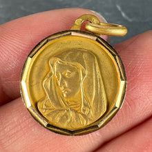 Load image into Gallery viewer, French Virgin Mary 18K Yellow Gold Medal Charm Pendant