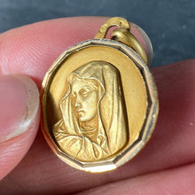 Load image into Gallery viewer, French Virgin Mary 18K Yellow Gold Medal Charm Pendant