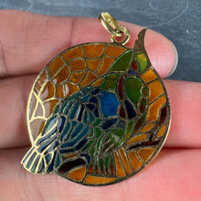 Load image into Gallery viewer, French Bird Plique A Jour Enamel 18K Yellow Gold Pendant Medal