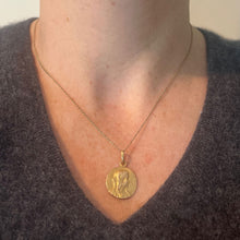Load image into Gallery viewer, French Bouloux Virgin Mary Mater Dei 18K Yellow Gold Medal Pendant
