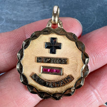 Load image into Gallery viewer, Augis French More Than Yesterday Ruby 18K Yellow White Gold Love Charm Pendant