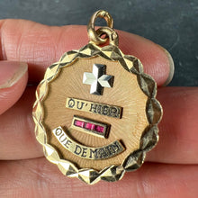 Load image into Gallery viewer, Augis French More Than Yesterday Ruby 18K Yellow White Gold Love Charm Pendant