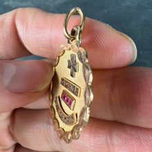 Load image into Gallery viewer, Augis French More Than Yesterday Ruby 18K Yellow White Gold Love Charm Pendant